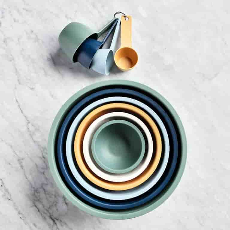 CMYK Printing White Rimmed Mixing and Serving Bowls Set of 6