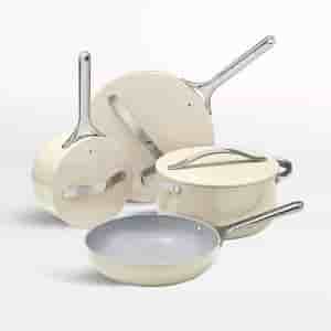 CMYK Printing Home 4-Piece Cream Ceramic Non-Stick Cookware Set