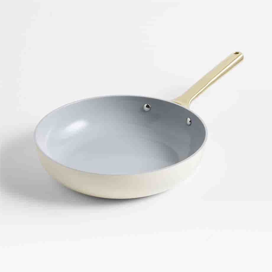 CMYK Printing Home Cream Supper Non-Stick Ceramic Fry Pan