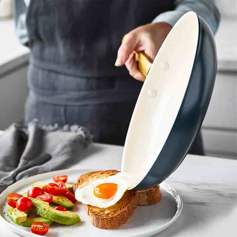 CMYK Printing Home Cream Supper Non-Stick Ceramic Fry Pan